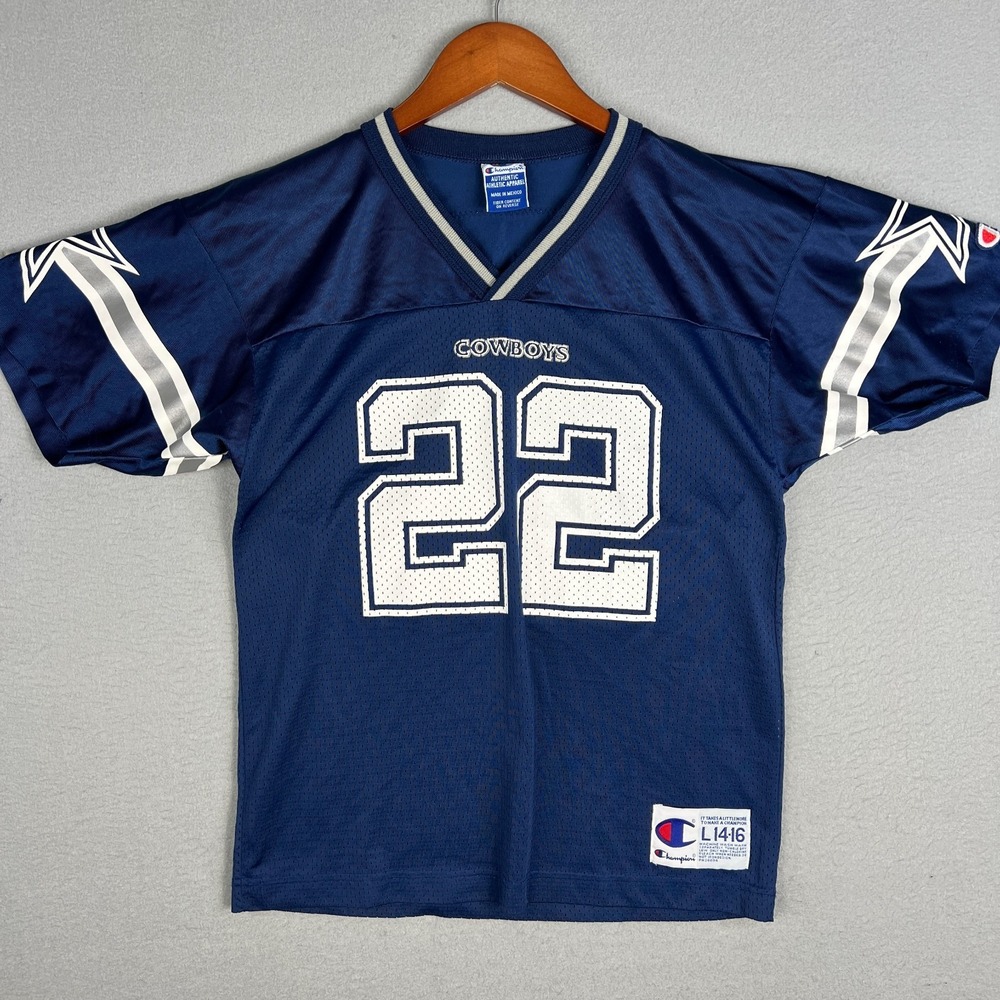 VTG Dallas Cowboys Emmitt Smith Jersey Youth Large Champion 90s Mesh NFL‎ Mexico